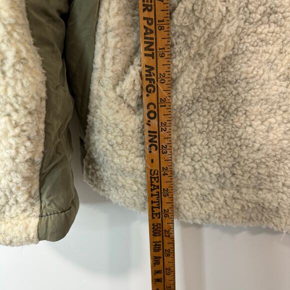 Free People We The Free Women's Rivington Sherpa Jacket Fleece Cream Green Small - Picture 4 of 9